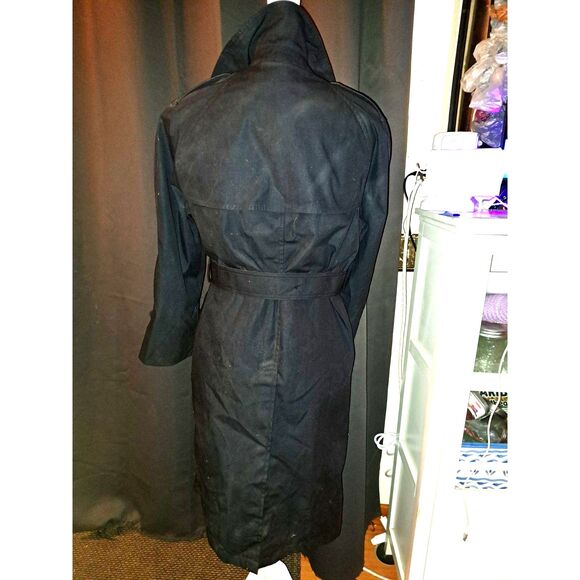 NWT DLA Gorgeous Zipper Out Padded Lined Black Trench Coat Ladies 8S Belted - Picture 2 of 10
